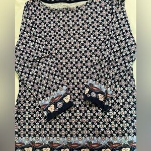 Talbots cotton/spandex patterned shirt.